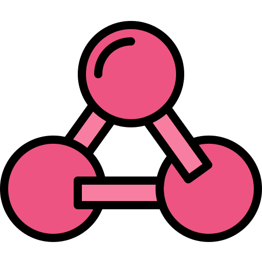 Atom central structure bond icon