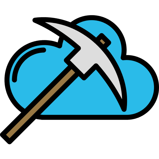 Mining bitcoin payment method cloud computing icon