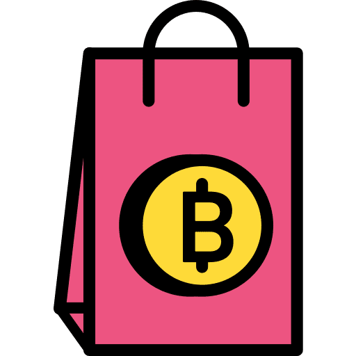 Shopping bag payment bitcoin cash icon