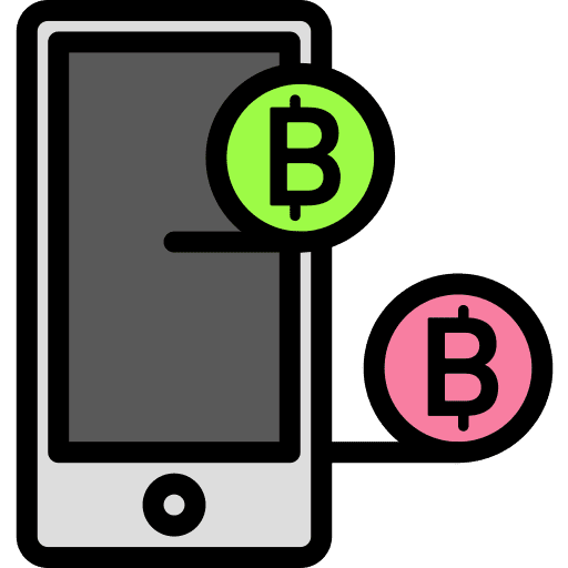 Smartphone communications bitcoins cellphone icon