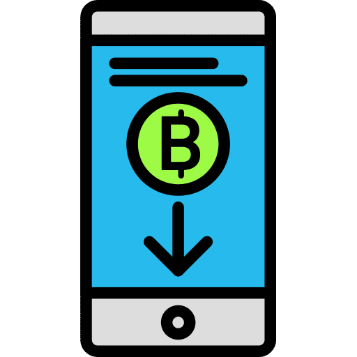 Smartphone mobile phone bitcoin electronics icon