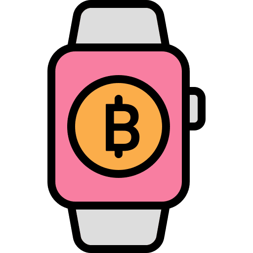 Smartwatch multimedia technology bitcoin icon