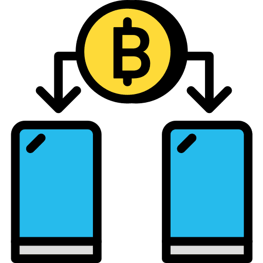 Transfer ui smartphone bitcoin logo icon