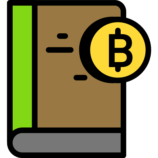 Book coins bitcoins business and finance icon