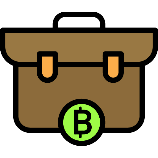 Briefcase suitcase bitcoin briefcase icon