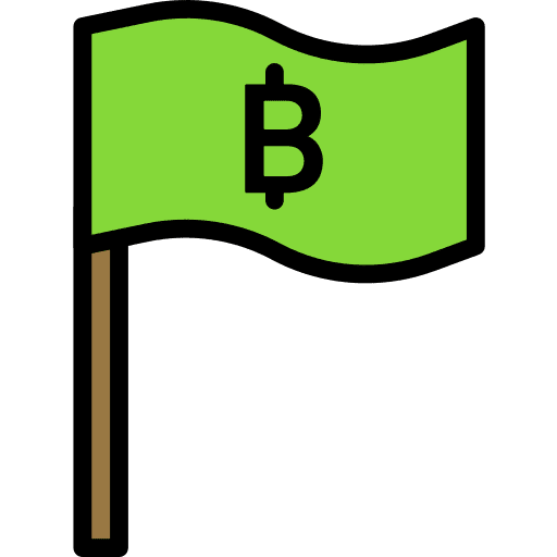 Flag blockchain money security icon