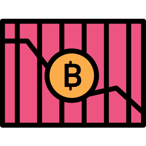 Loss down arrow chart bar chart icon