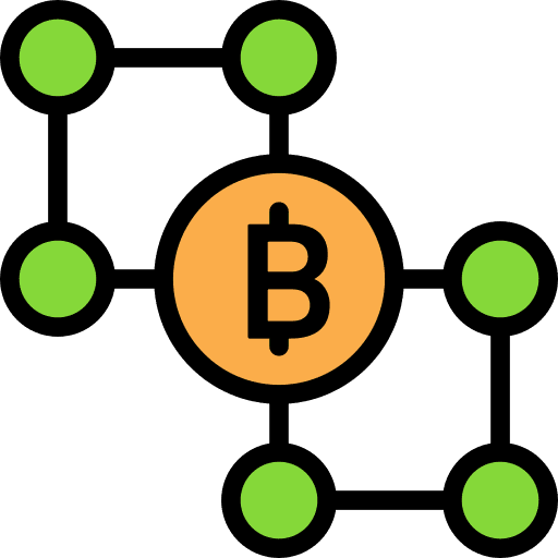 Network cash blockchain money icon