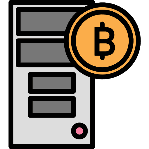 Personal computer pc bitcoin electronics icon