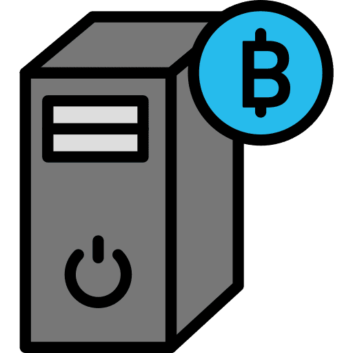 Personal computer pc business and finance tower icon