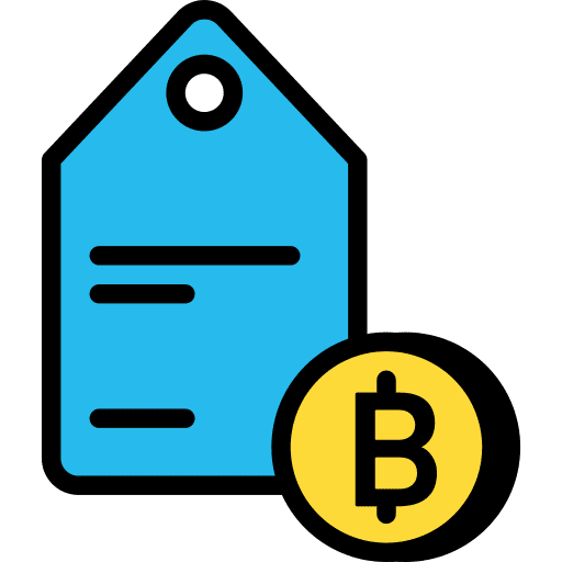 Price tag business and finance blockchain money icon