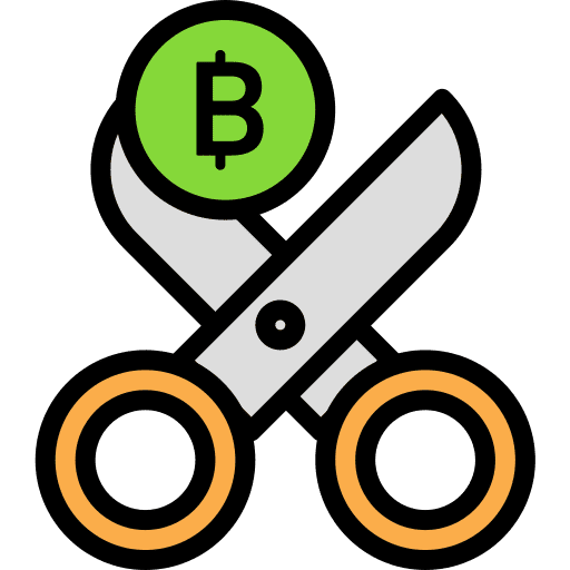 Scissors cut tools and utensils bitcoin icon