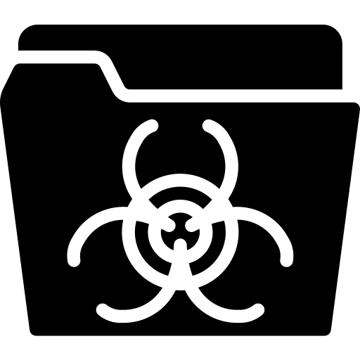 Files and folders infected folder data storage icon