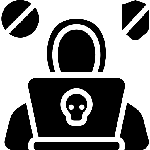 Hacker padlock seo and web malware icon