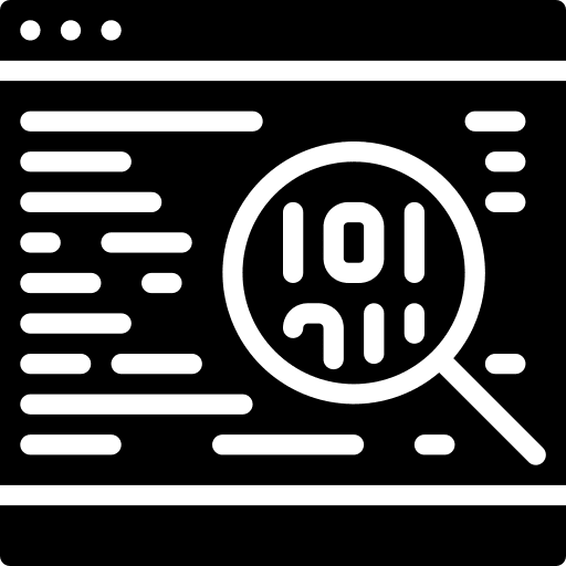 Binary code binary code seo and web coding icon
