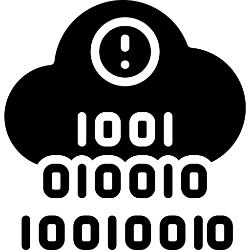 Binary code cloud programation code icon