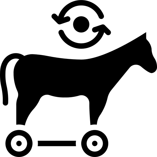 Trojan multimedia malware security icon