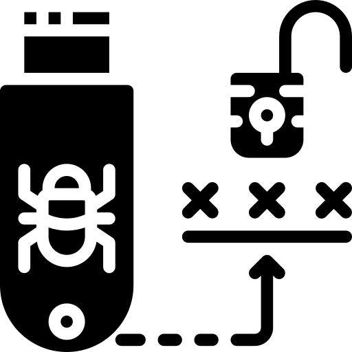 Usb data storage security usb icon