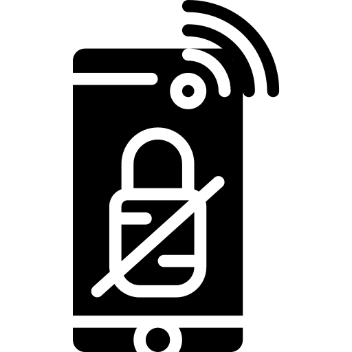 Block telephone smartphone security icon