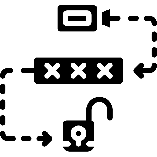 Recording security recording password icon