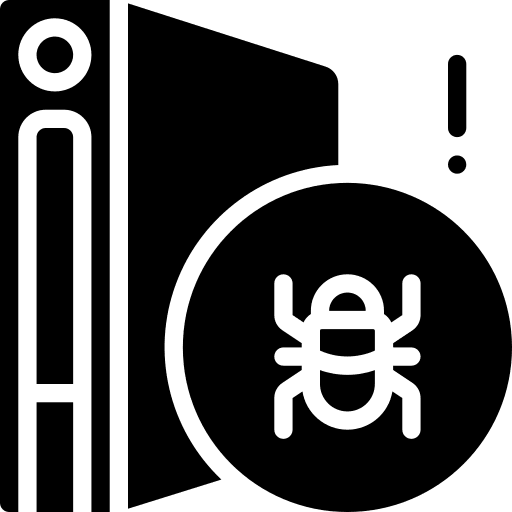 Server seo and web document virus icon