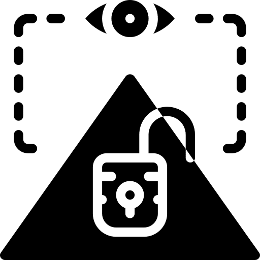 Unlock triangular triangles security icon