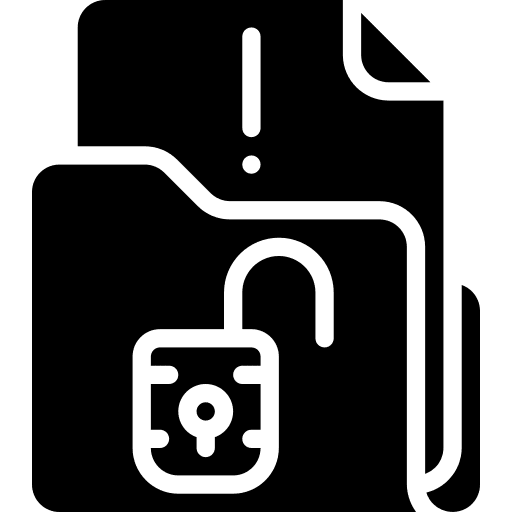 Files and folders data storage office material lock icon