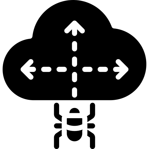 Virus technology uploading virus icon