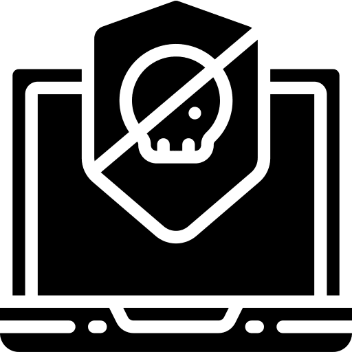 Malware infection sign laptop icon