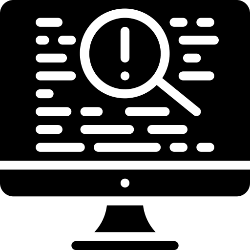 Search technology monitor screen icon