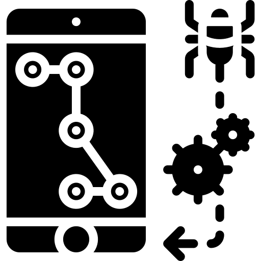 Virus mobile phone cellphone bug icon