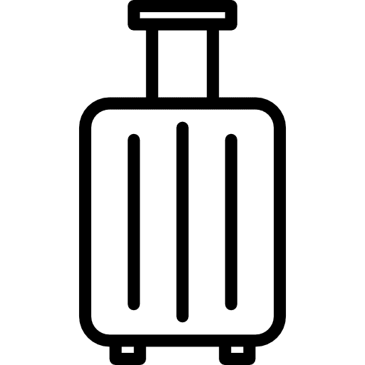 Luggage holidays travel wheels icon