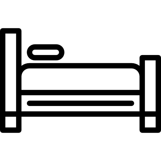 Hotel bed sleeping furniture and household icon