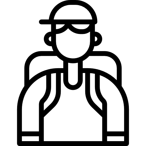 Tourist foreigner traveler holidays icon