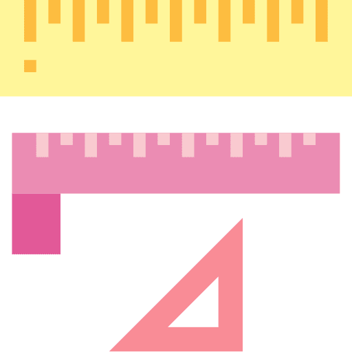 Measuring art and design triangle ruler icon