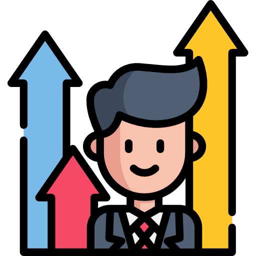 Arrows business and finance stats businessman icon