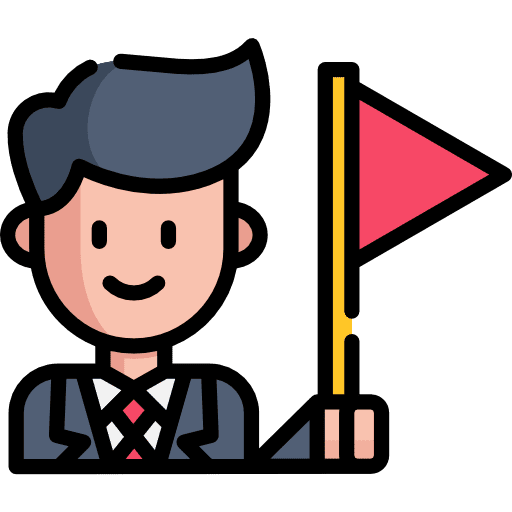 Goal accomplishment man leader icon