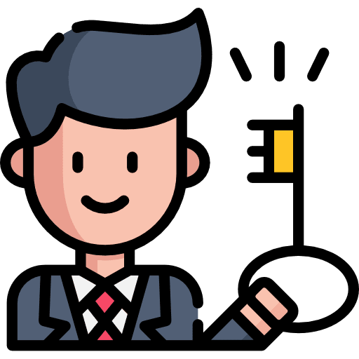 Businessman business and finance key success icon