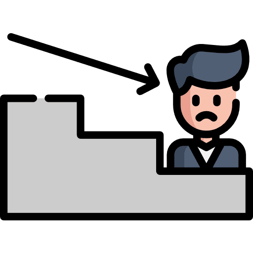 Stairs churn lose going icon