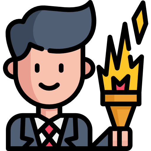 Businessman fire success leadership icon