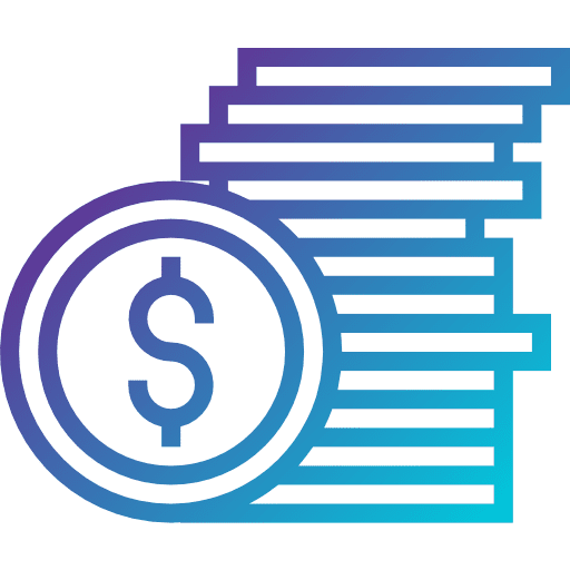 Coins dollars dollar symbol currency icon