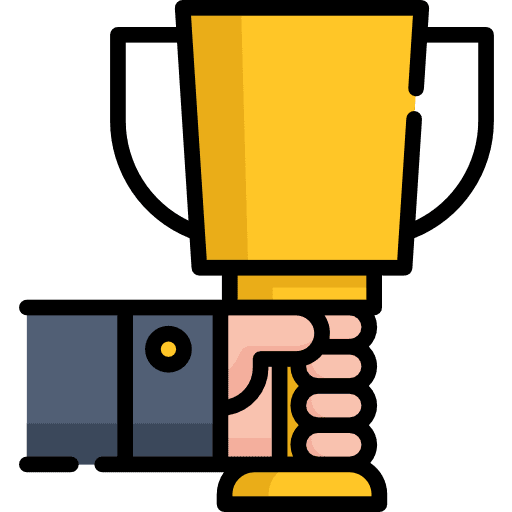 Cup business and finance hand goal icon