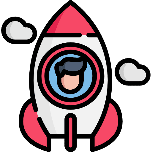 Rocket transportation business startup icon
