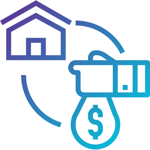 Buy mortgage dollar hand icon