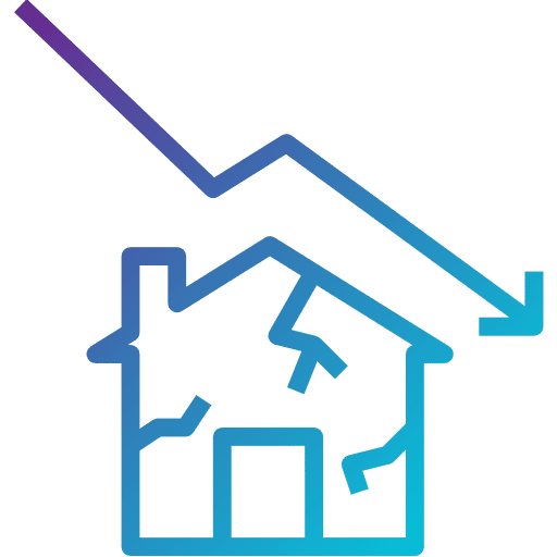 Stats diagonal arrow real estate business icon