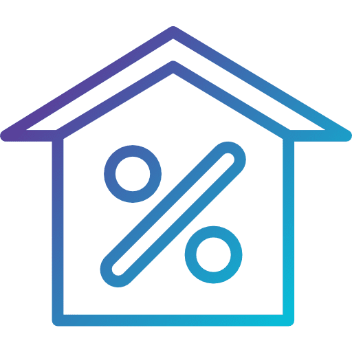 Percentage buildings discount home icon