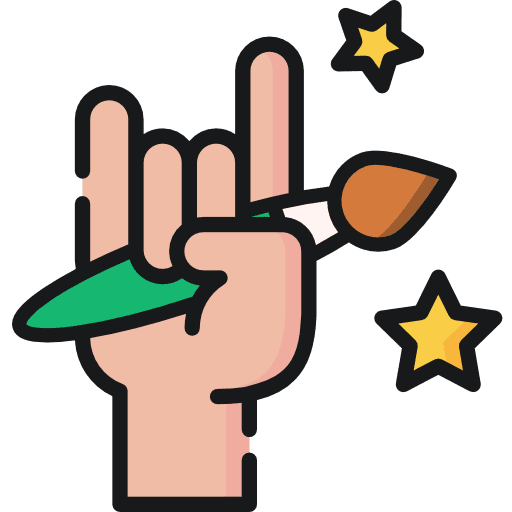Hand gestures painter paint icon