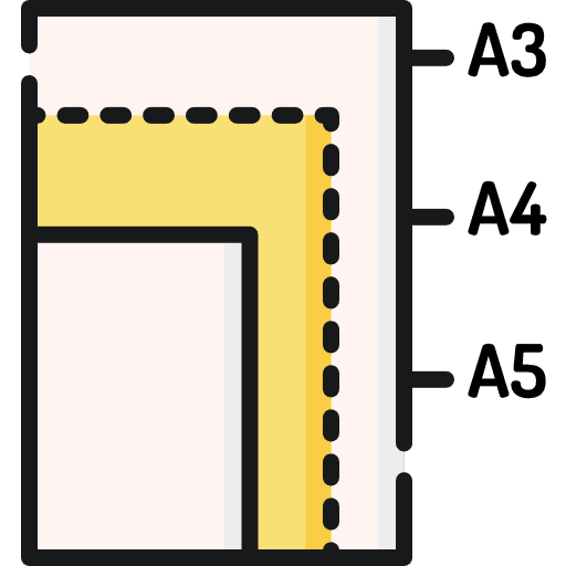 Paper files and folders paper size edit tools icon