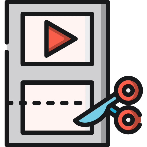 Video editing edit music and multimedia scissors icon