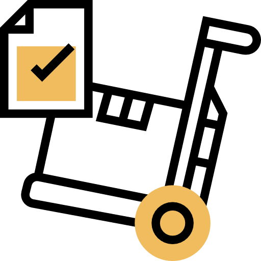 Inventory certificate trolley approved icon